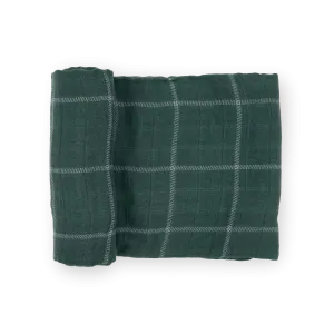 Cotton Muslin Swaddle Blanket - Evergreen Plaid