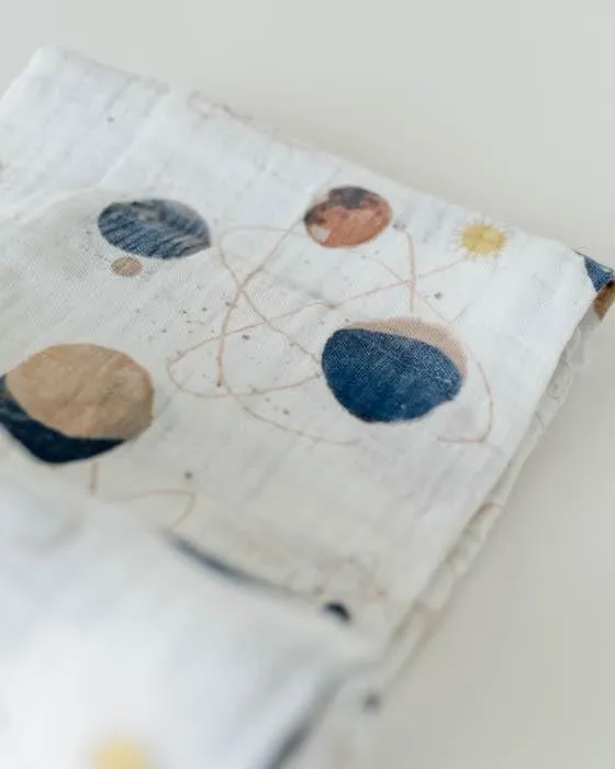 Cotton Muslin Swaddle Blanket - Planetary