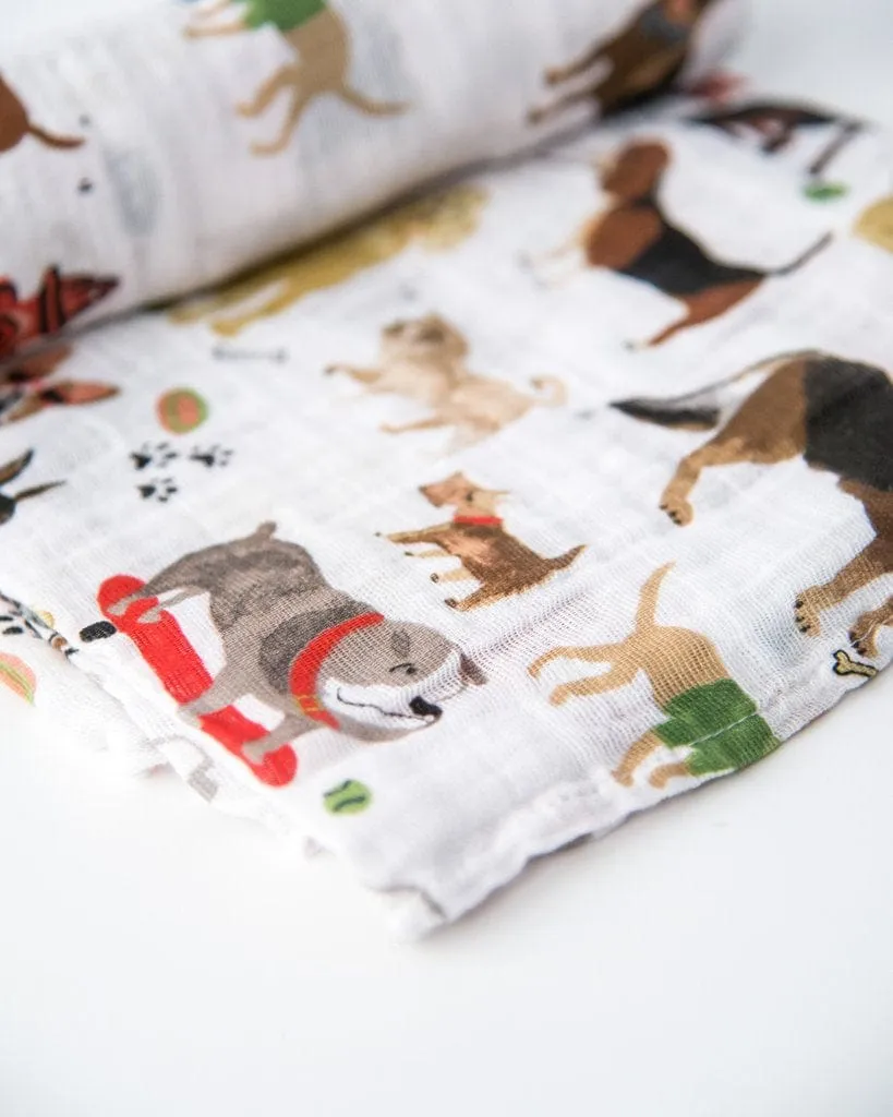 Cotton Muslin Swaddle Blanket - Woof