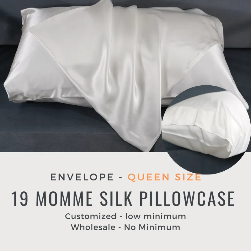 Custom Wholesale Silk Pillowcase 19 Momme Envelope Closure - Queen size