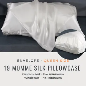 Custom Wholesale Silk Pillowcase 19 Momme Envelope Closure - Queen size