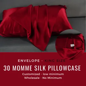 Custom Wholesale Silk Pillowcase 30 Momme Envelope Closure - King size