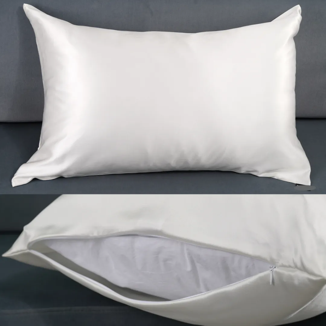 Custom Wholesale Silk Pillowcase 30 Momme Zipper Closure - Standard size