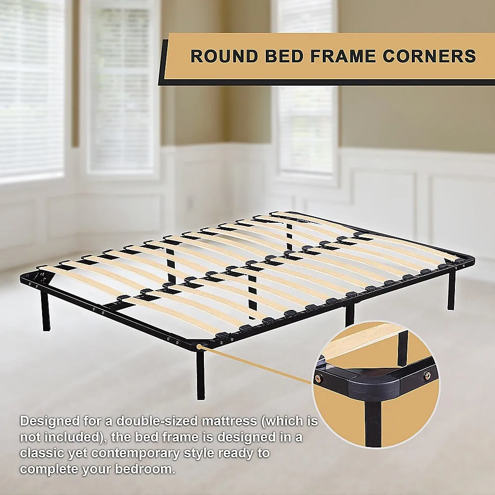 Durable Black Steel Double Bed Frame - Easy Assembly