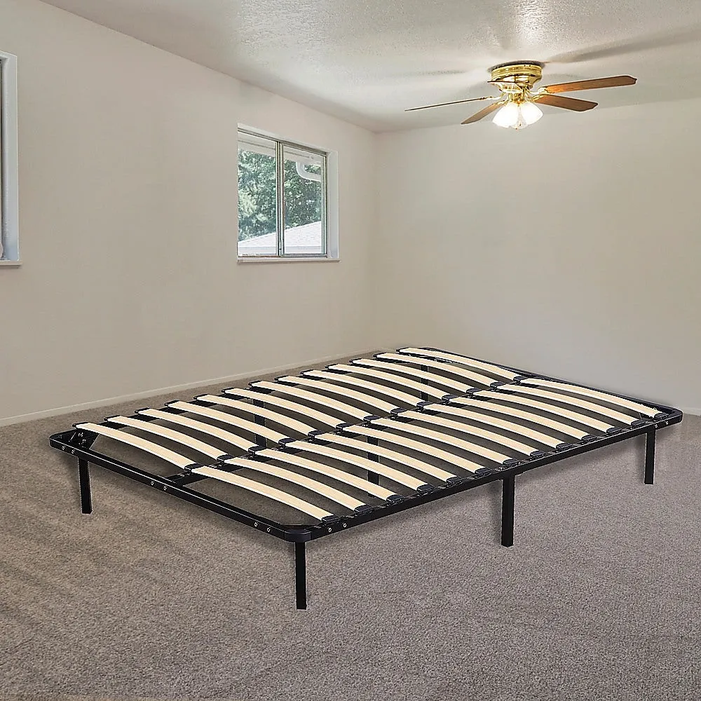 Durable Black Steel Double Bed Frame - Easy Assembly