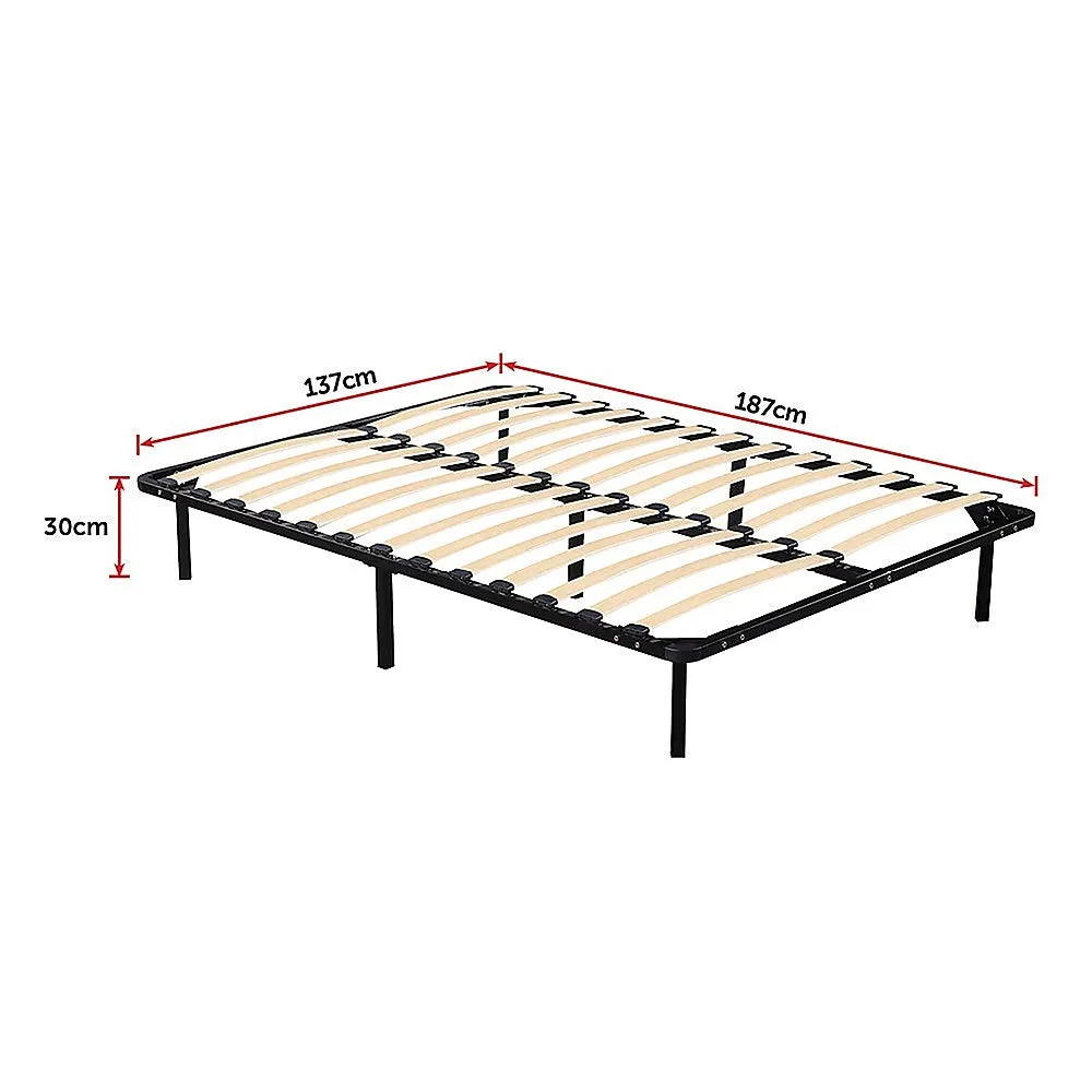 Durable Black Steel Double Bed Frame - Easy Assembly