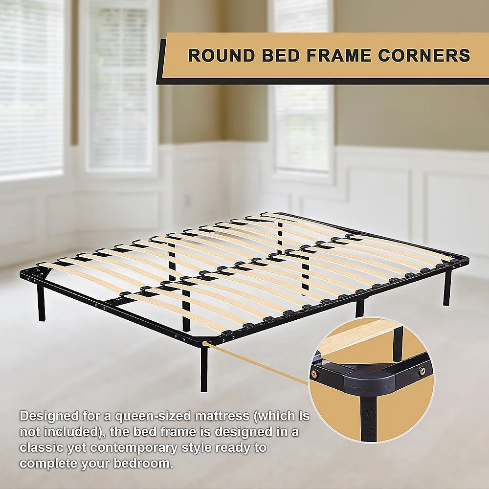 Durable Steel Queen Bed Frame with Black Finish