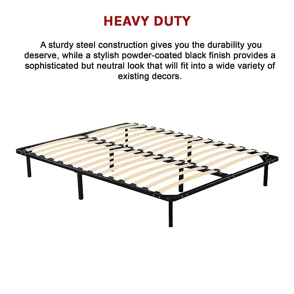 Durable Steel Queen Bed Frame with Black Finish