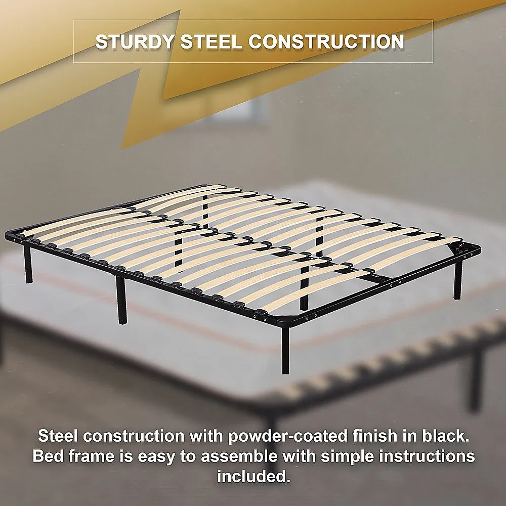 Durable Steel Queen Bed Frame with Black Finish