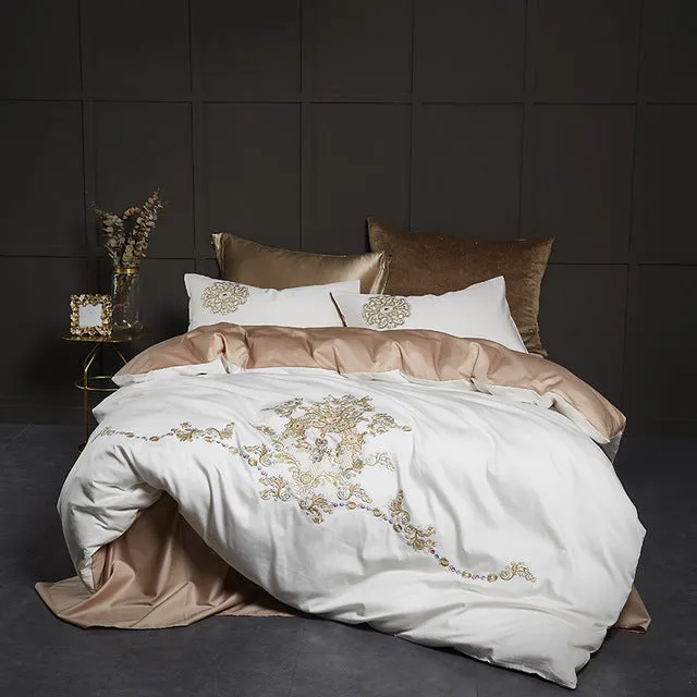 Floral Soft Comfortable Bamboo Fiber Duvet Cover Bedding Set