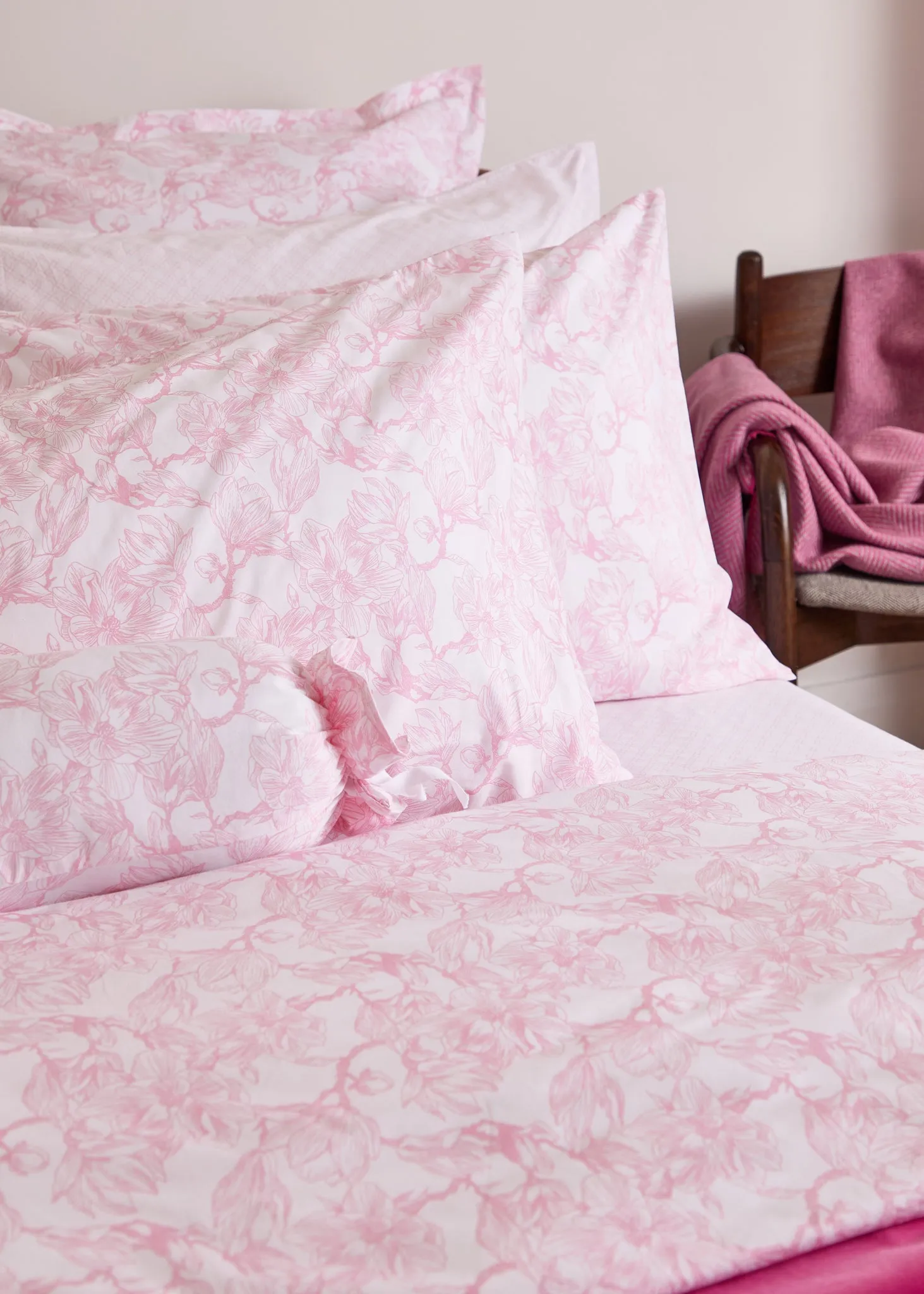 Foxford Pink Magnolia King Pillowcase Set