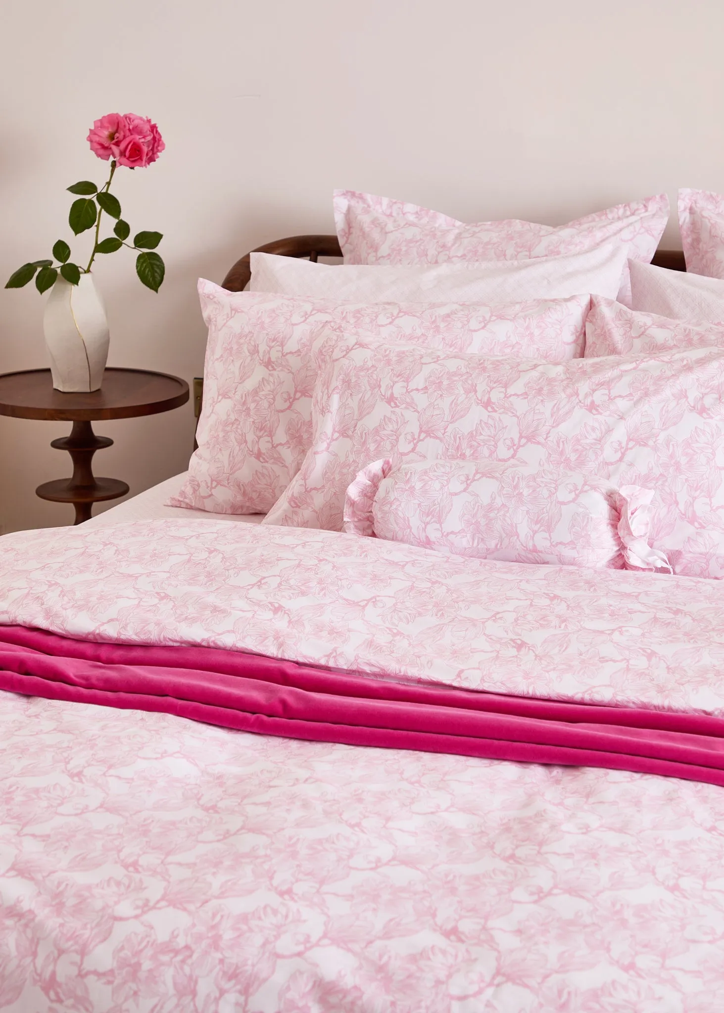 Foxford Pink Magnolia King Pillowcase Set