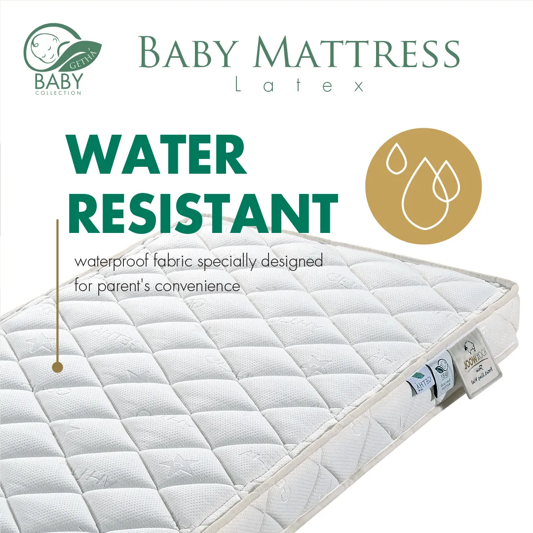 Getha Baby Mattress 100% Natural Latex with French Wool Padding