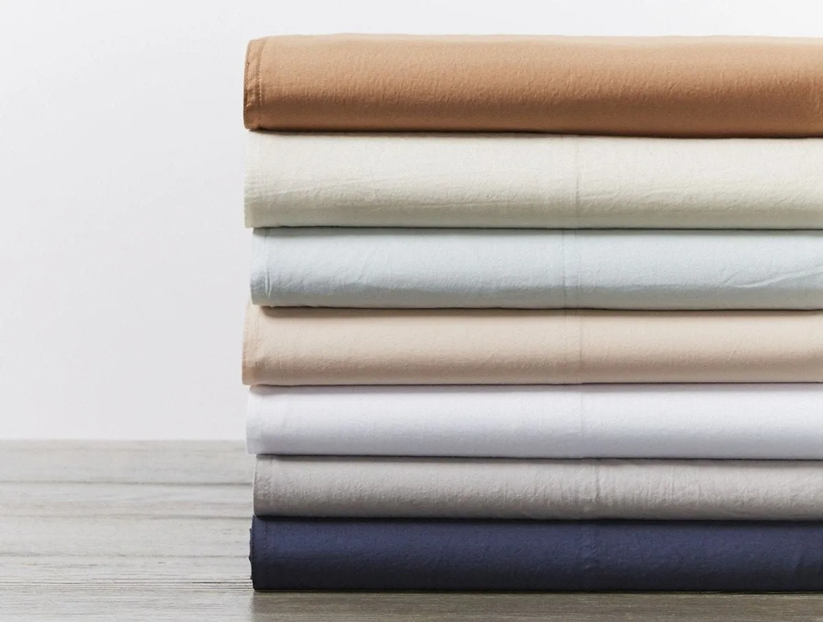 Ginger Organic Crinkled Percale Sheet Set by Coyuchi