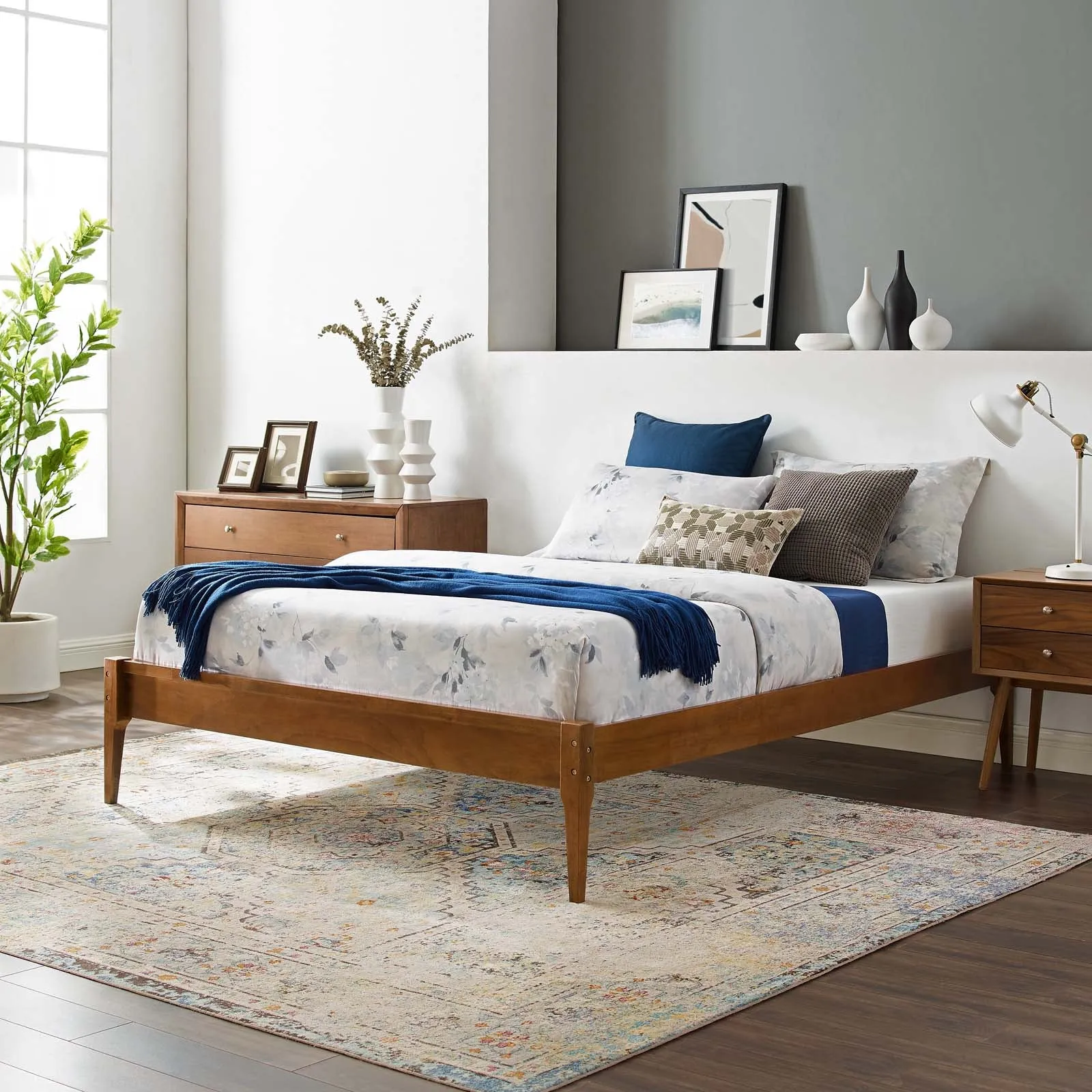 June Wood Platform Bed Frame