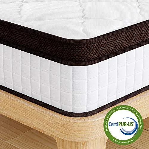 Kescas 12 Inch Memory Foam Hybrid Queen Mattress in a Box, Motion Isolation Pocket Spring Queen Bed, Sleep Cooler with Pressure Relief