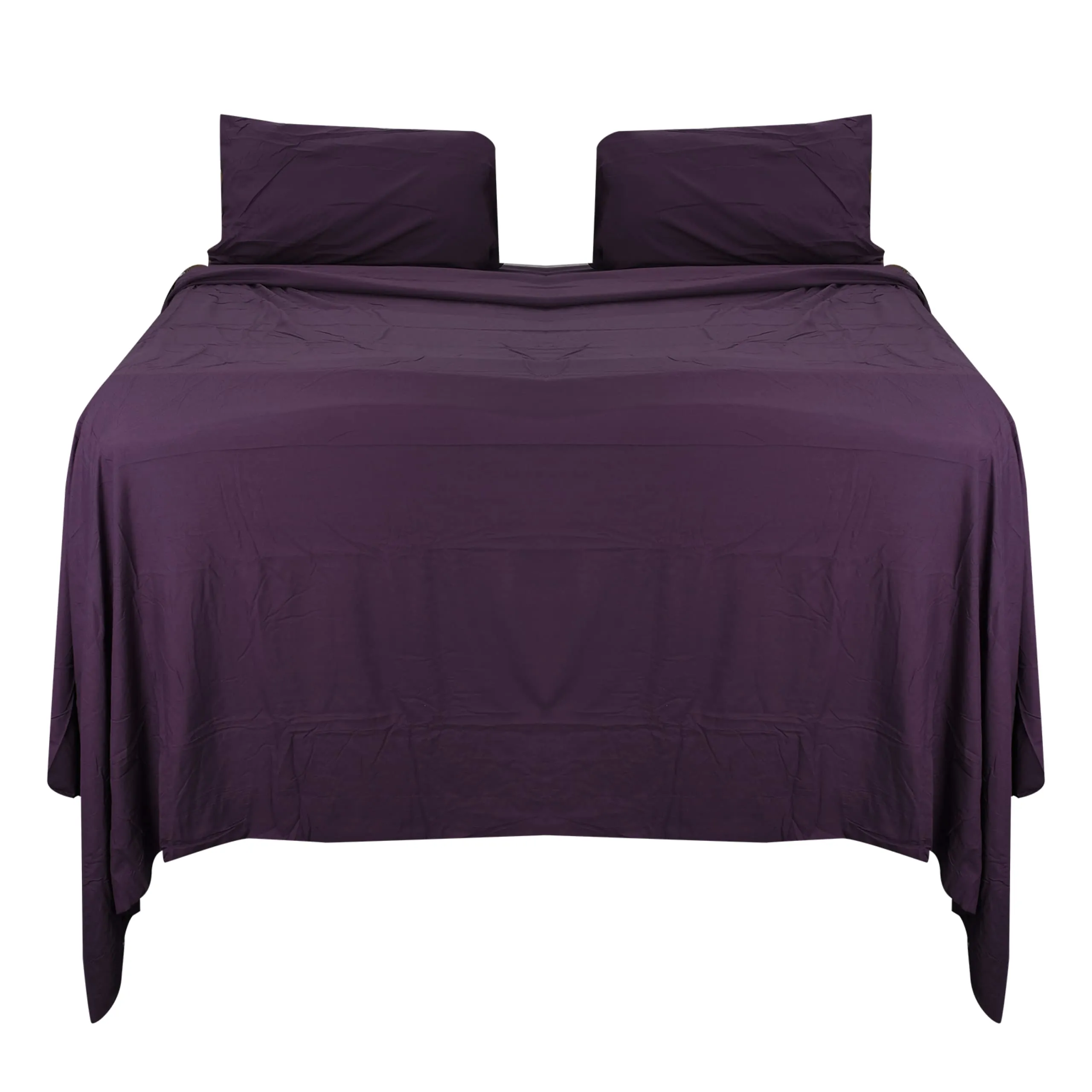 King Size Sheets Set 101" W X 108" L - 4-Piece Purple Mattress Sheets - Silky