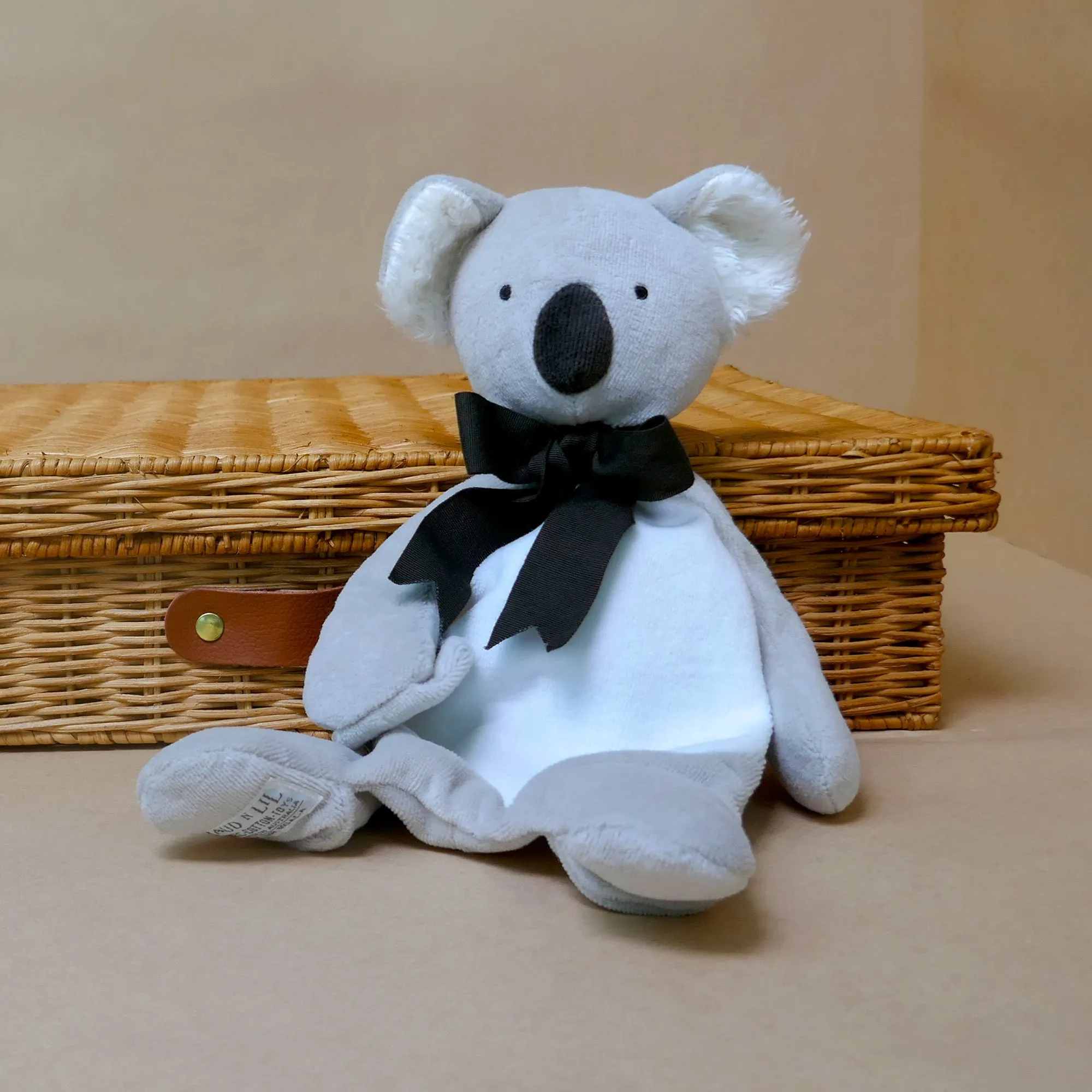 Koala Comforter Toy - Organic Cotton - Baby Gift Unboxed - Ash Grey/ White - 30cm