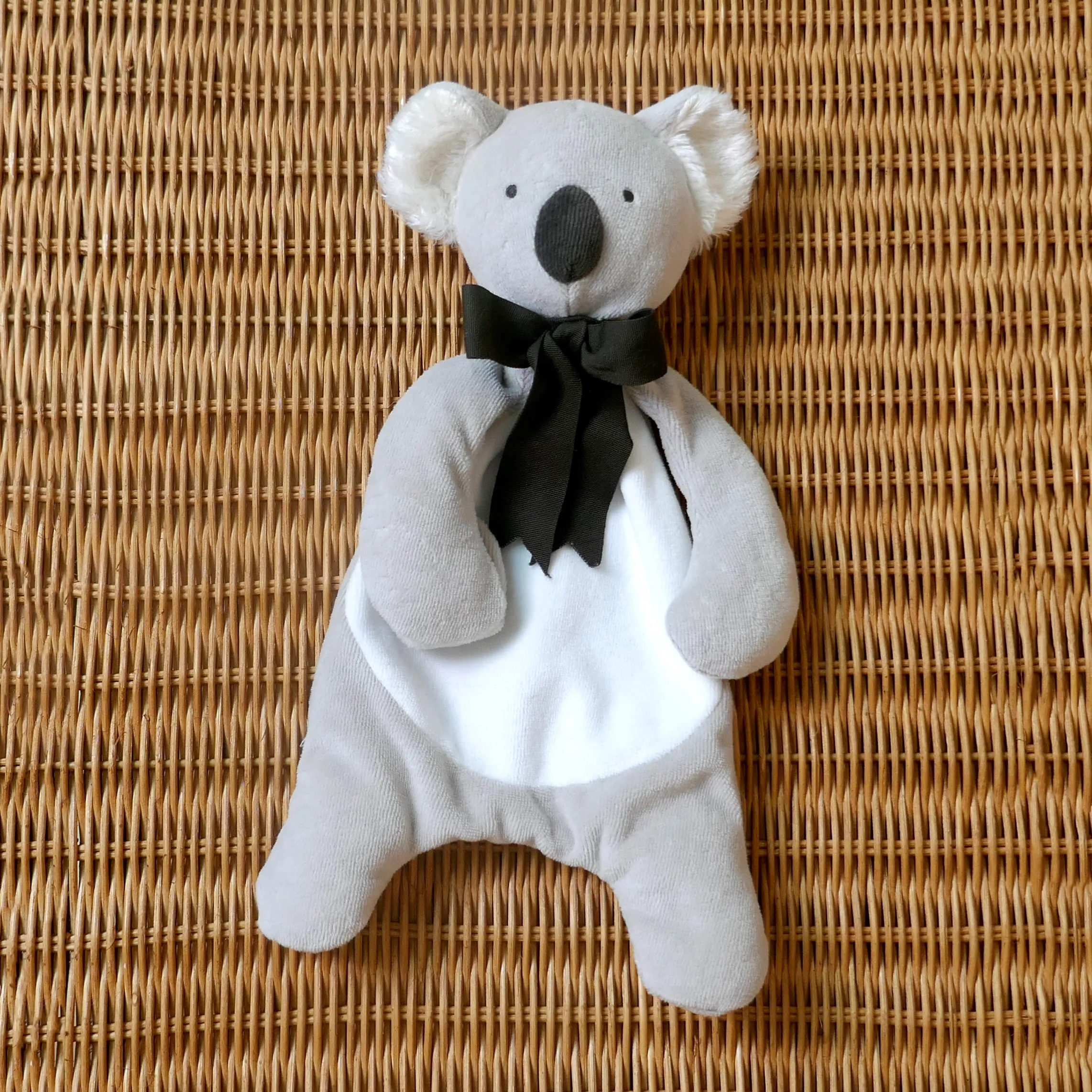 Koala Comforter Toy - Organic Cotton - Baby Gift Unboxed - Ash Grey/ White - 30cm