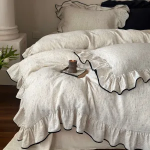 Élise French Vintage Ruffled Double Gauze Bedding Set