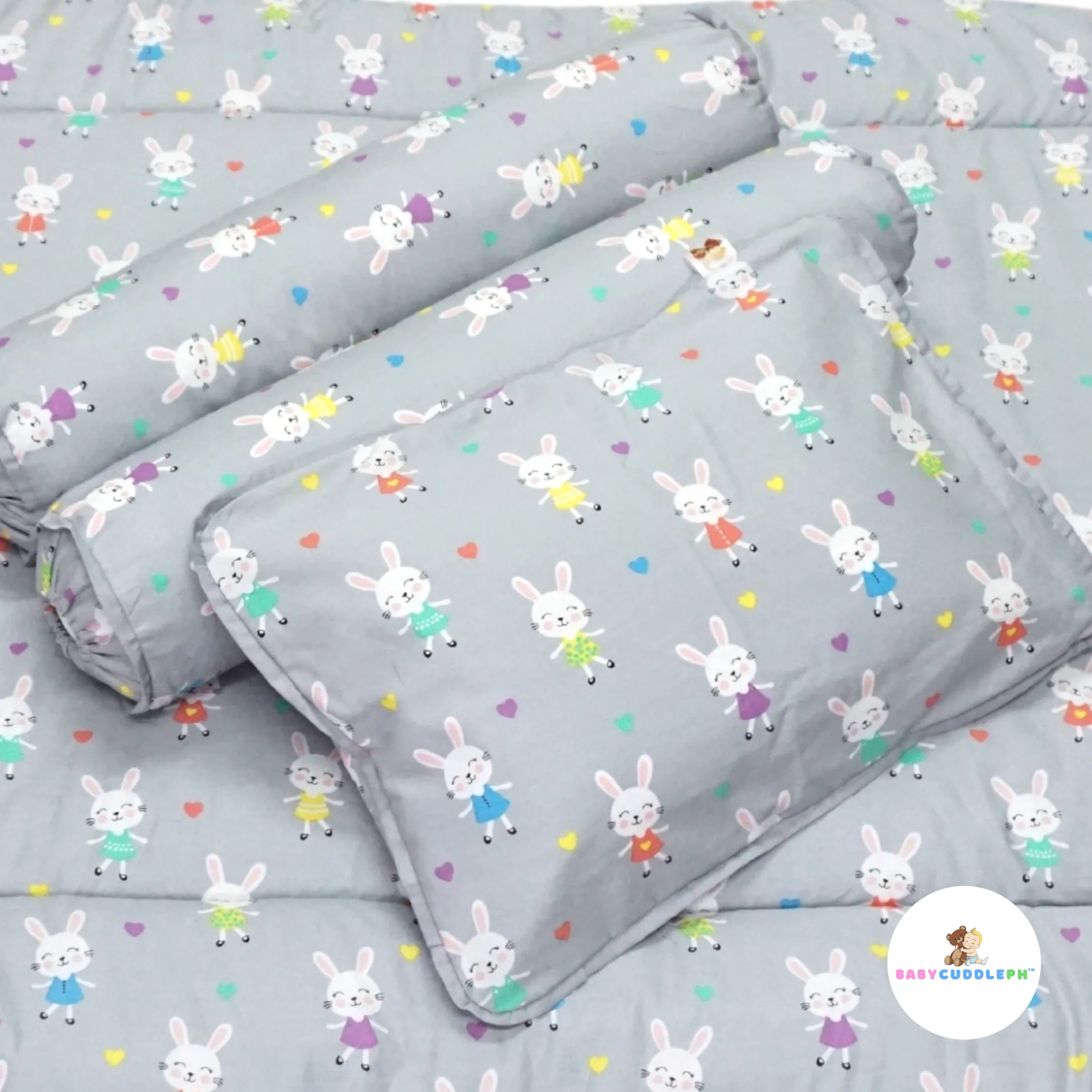 Little Bunny in Pastel Gray - Babycuddleph Comforter