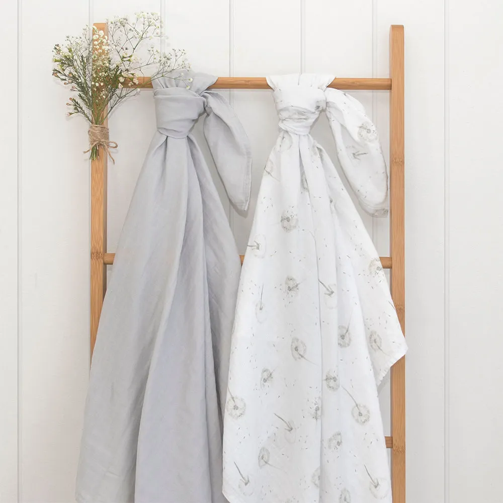 Living Textiles Organic Muslin Swaddle Wraps - Dandelion