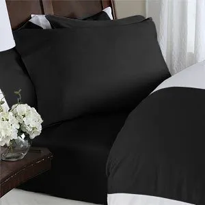 Luxurious 1500 Thread Embroidered Softest Premium 4 pcs Bed Sheets Wrinkle Fade Resistant