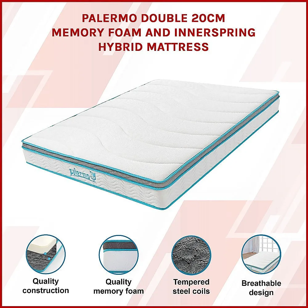 Medium Firm 20cm Hybrid Memory Foam and Spring Double Mattress