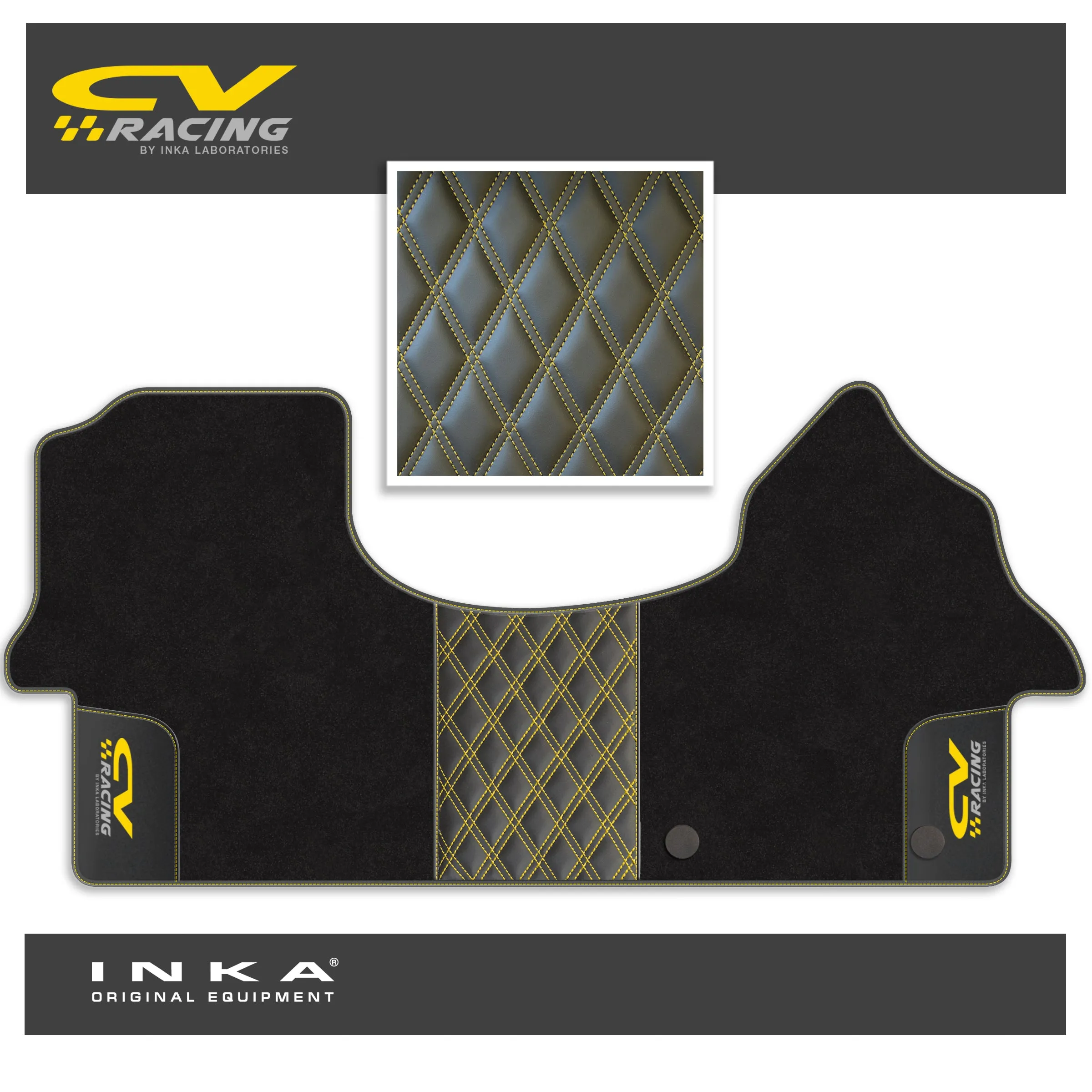 Mercedes Benz Sprinter INKA CV Racing Bentley Leatherette Front Tailored Carpet Mat Black MY18 To Present