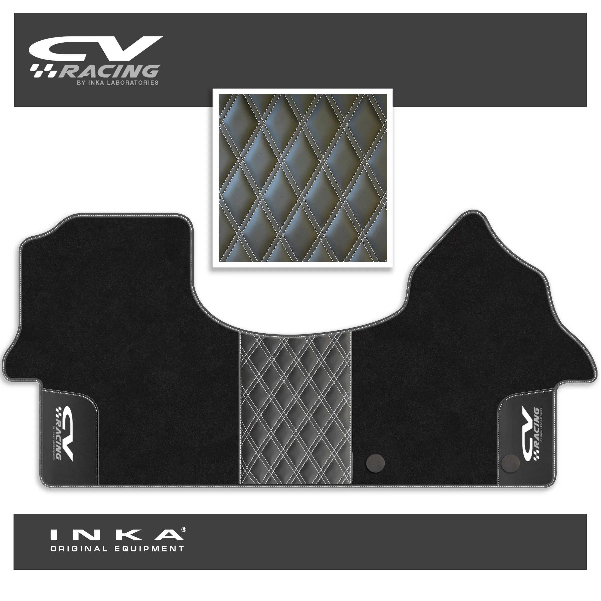 Mercedes Benz Sprinter INKA CV Racing Bentley Leatherette Front Tailored Carpet Mat Black MY18 To Present