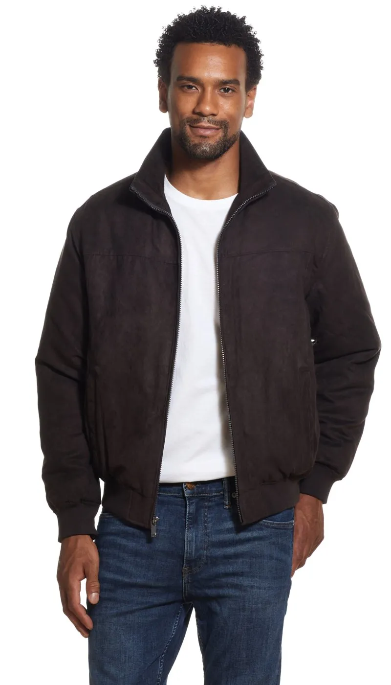 MICROSUEDE BOMBER JACKET