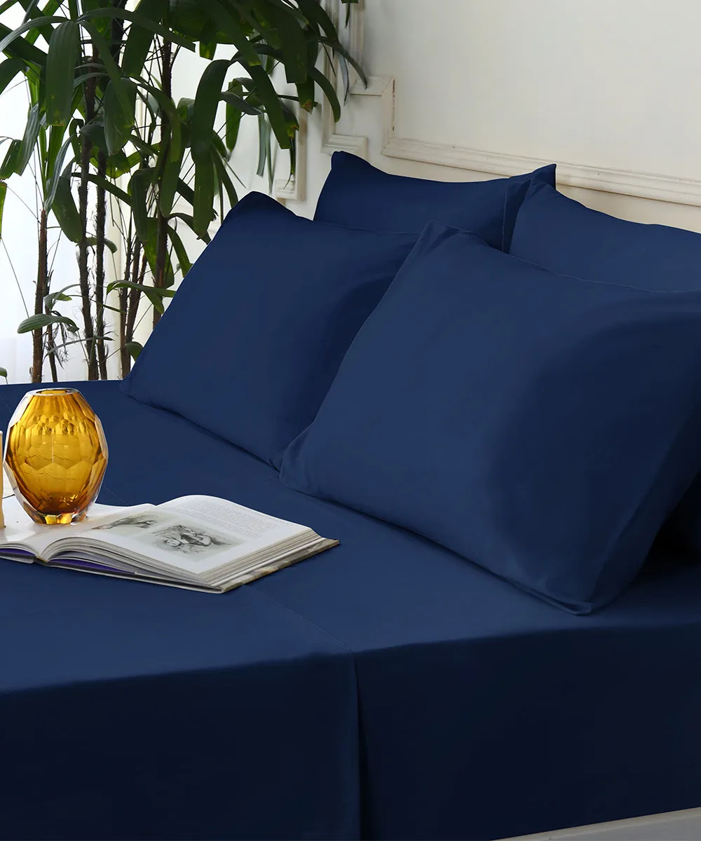 Navy Peony  - Bed Sheet