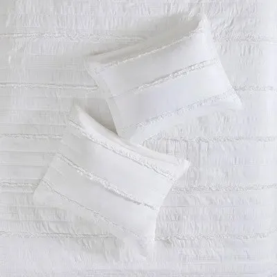 New - Alexis Ruffle Quilted Coverlet Set (King/California King) White - 4pc