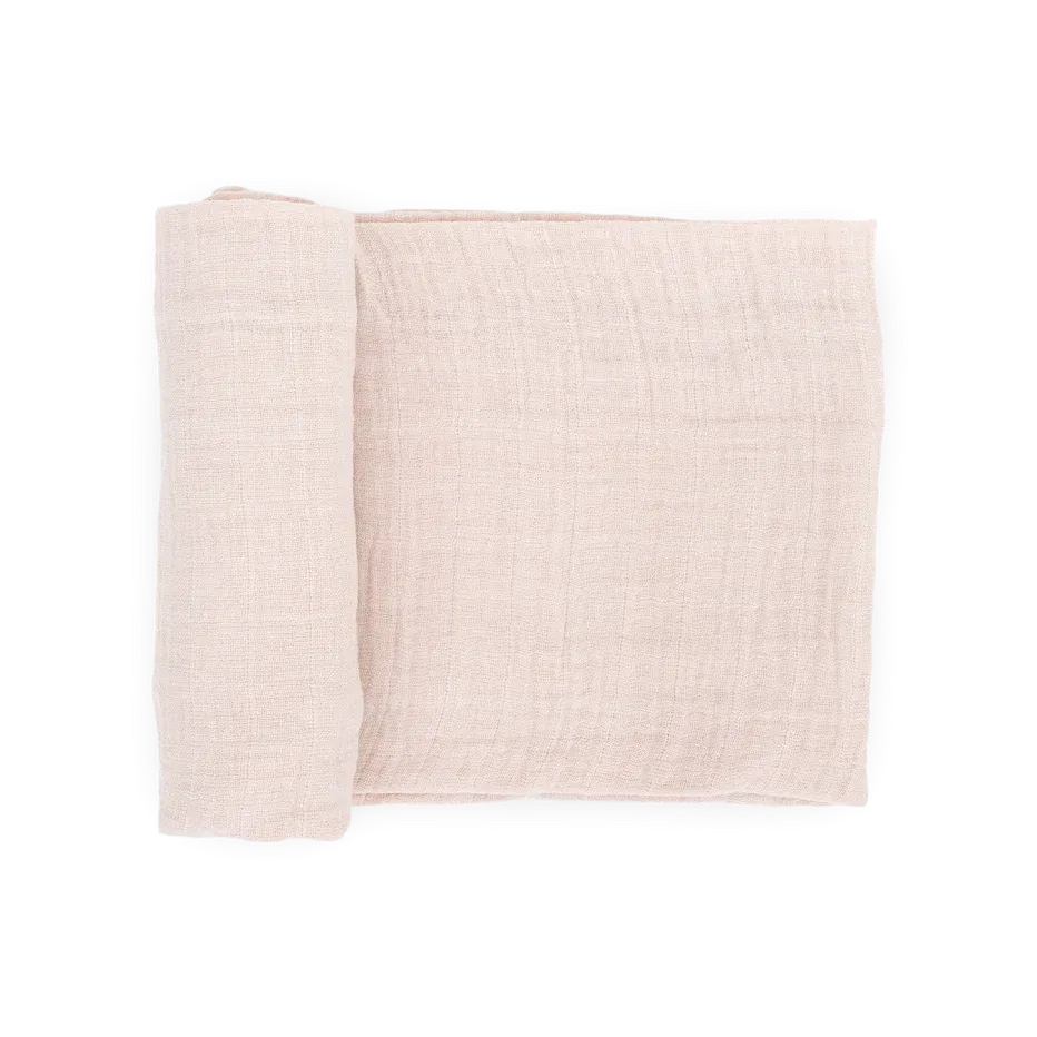 Organic Cotton Muslin Swaddle Blanket in Rosie