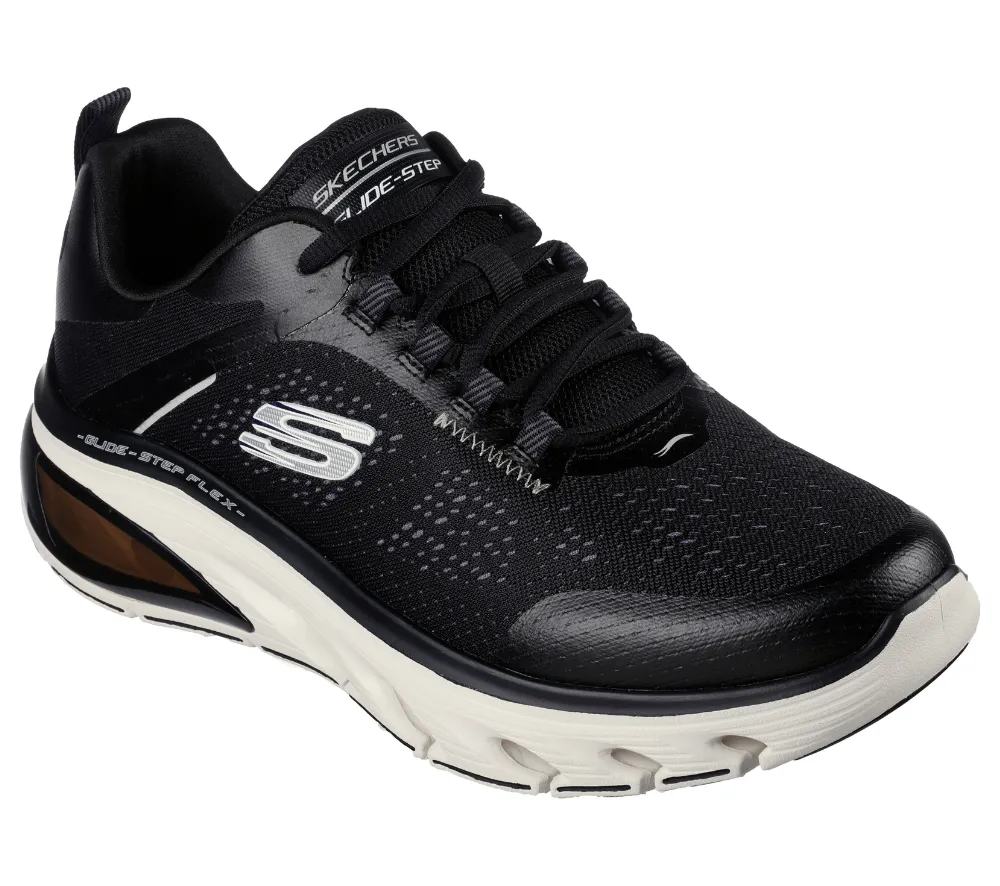 Pantofi sport, barbati, SKECHERS GLIDE STEP FLEX AIR, 232535-BKW negru, textil