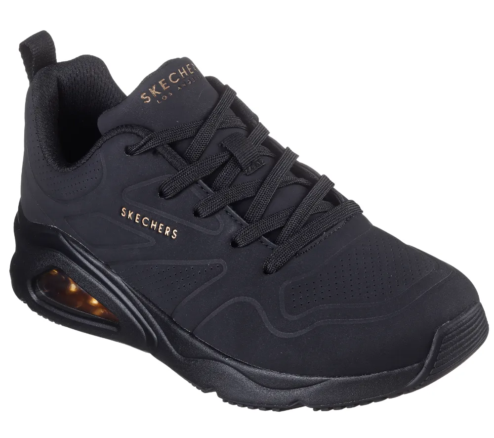 Pantofi sport, dama, SKECHERS TRES-AIR UNO-AH-MAZING 177390-BBK negru, piele ecologica