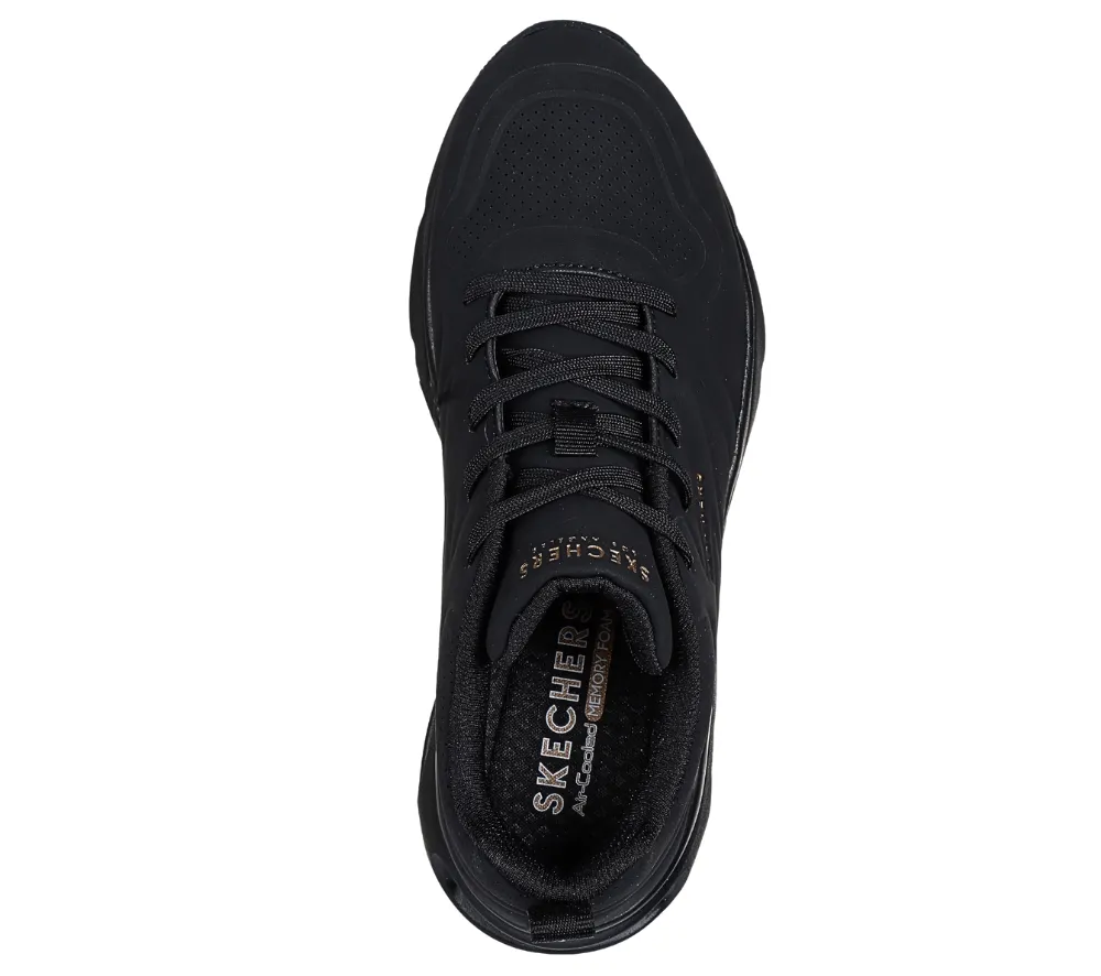 Pantofi sport, dama, SKECHERS TRES-AIR UNO-AH-MAZING 177390-BBK negru, piele ecologica