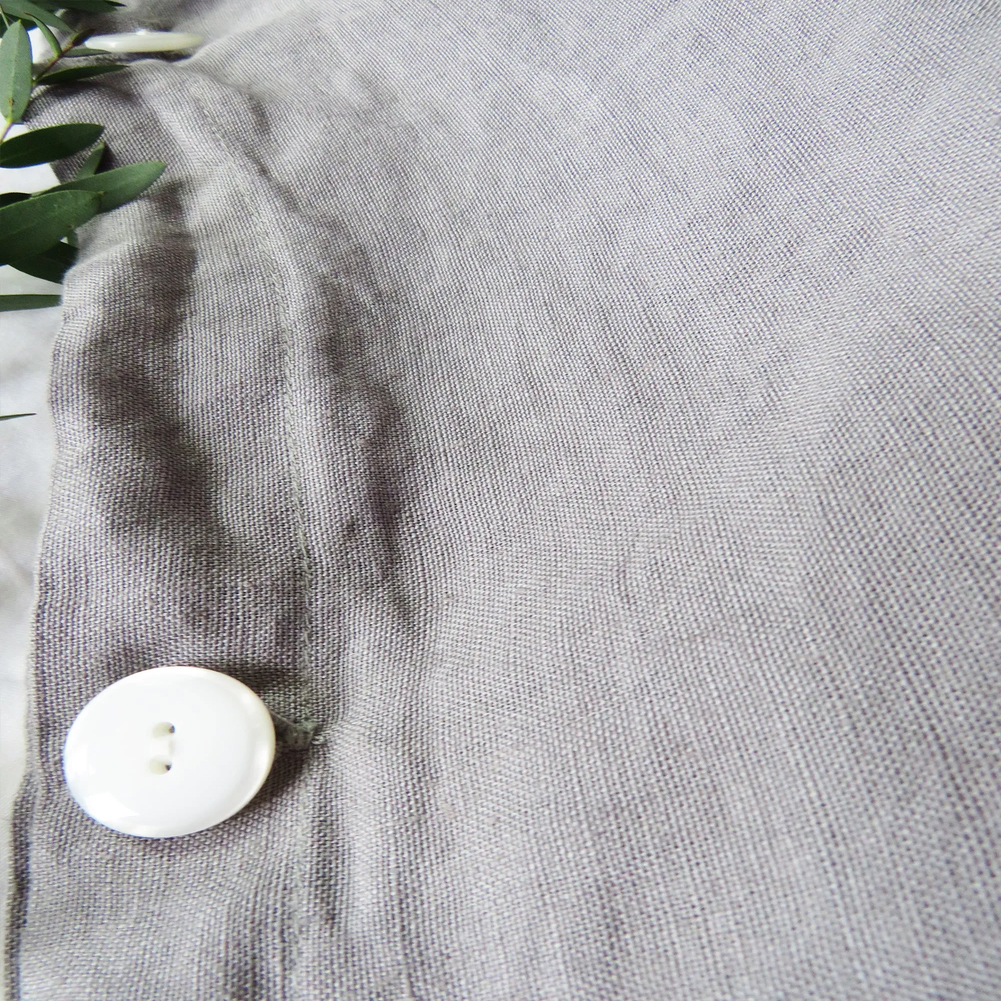 Pewter Grey Portuguese Linen Pillowcase Pair