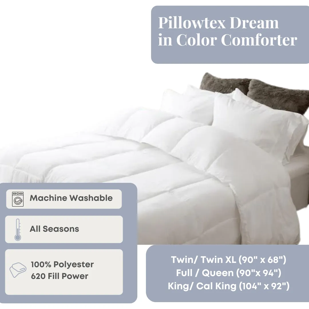 Pillowtex Dream in Color Comforter | All Season Weight with Soft Polyester Cover and Fill