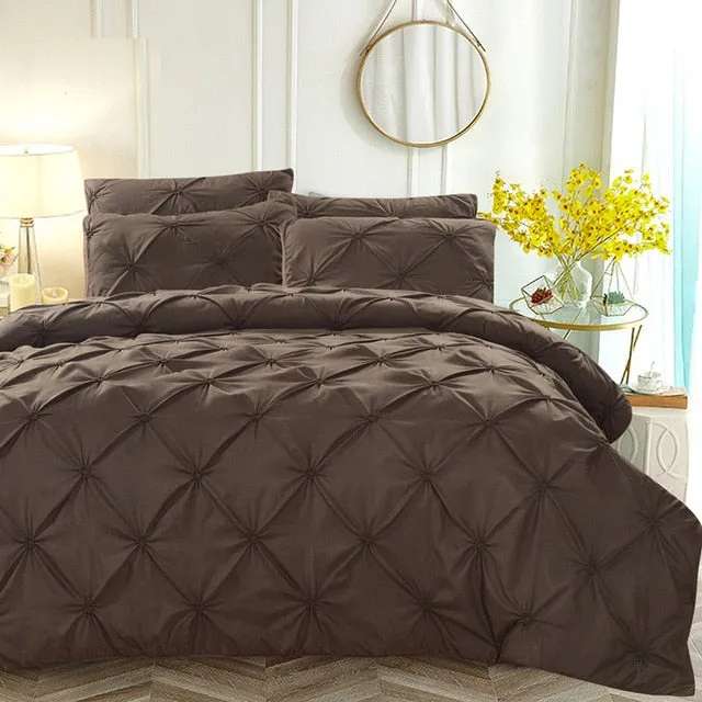 Pinch Pleat Soft Duvet Cover Set