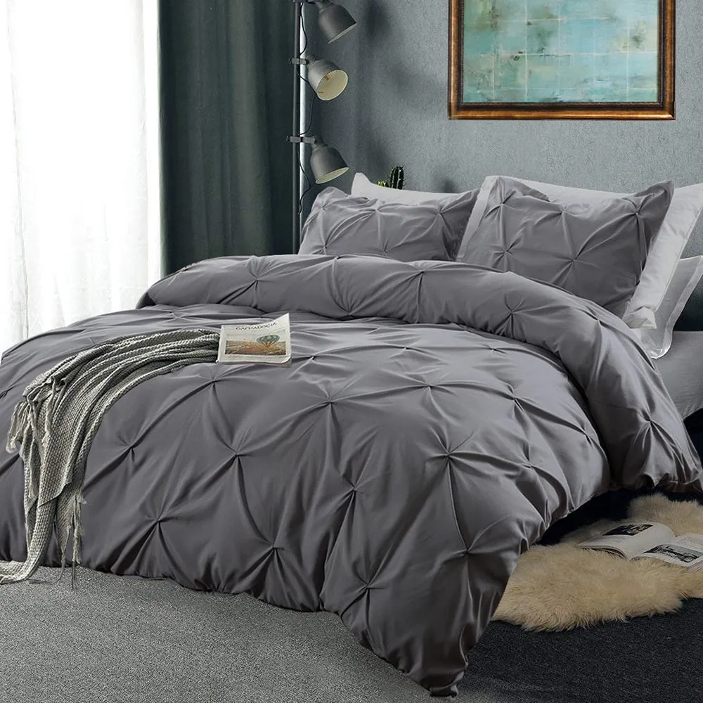 Pinch Pleat Soft Duvet Cover Set