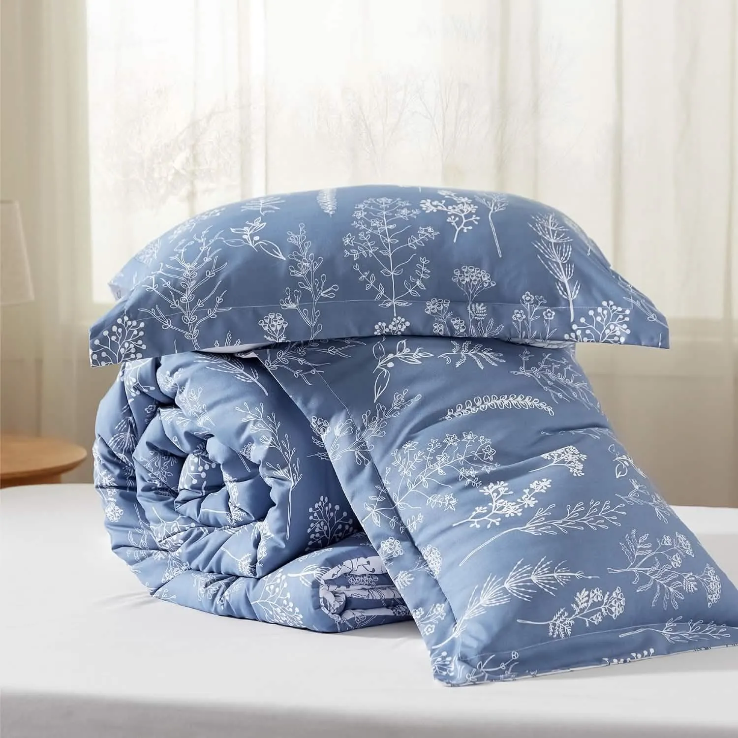 Reversible Floral Print Comforter Set-2