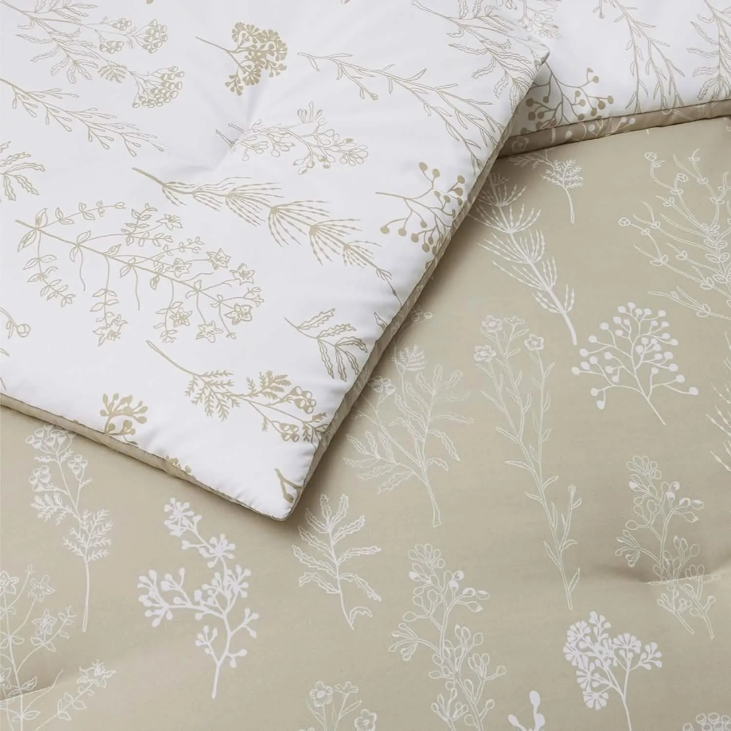 Reversible Floral Print Comforter Set-2