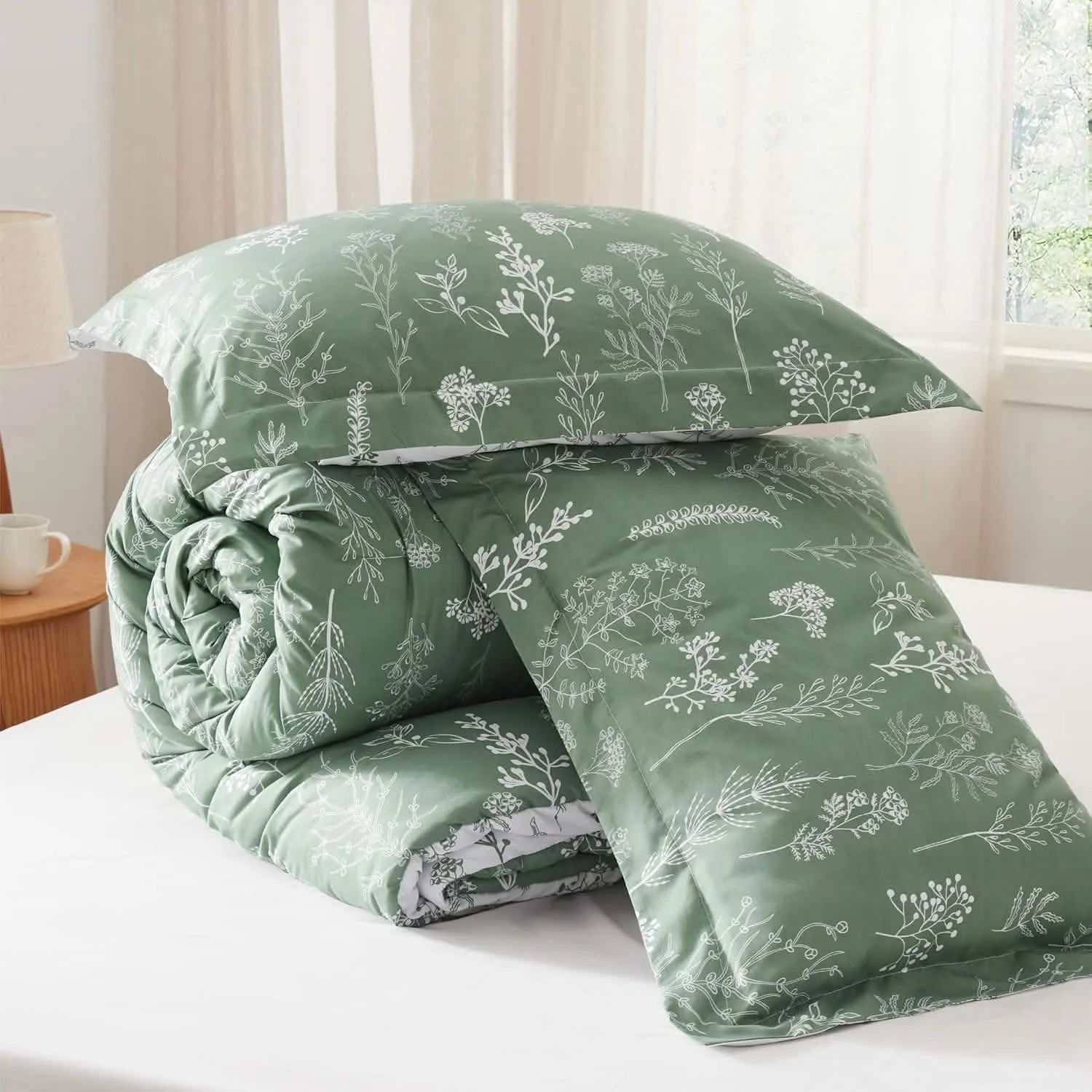 Reversible Floral Print Comforter Set-2