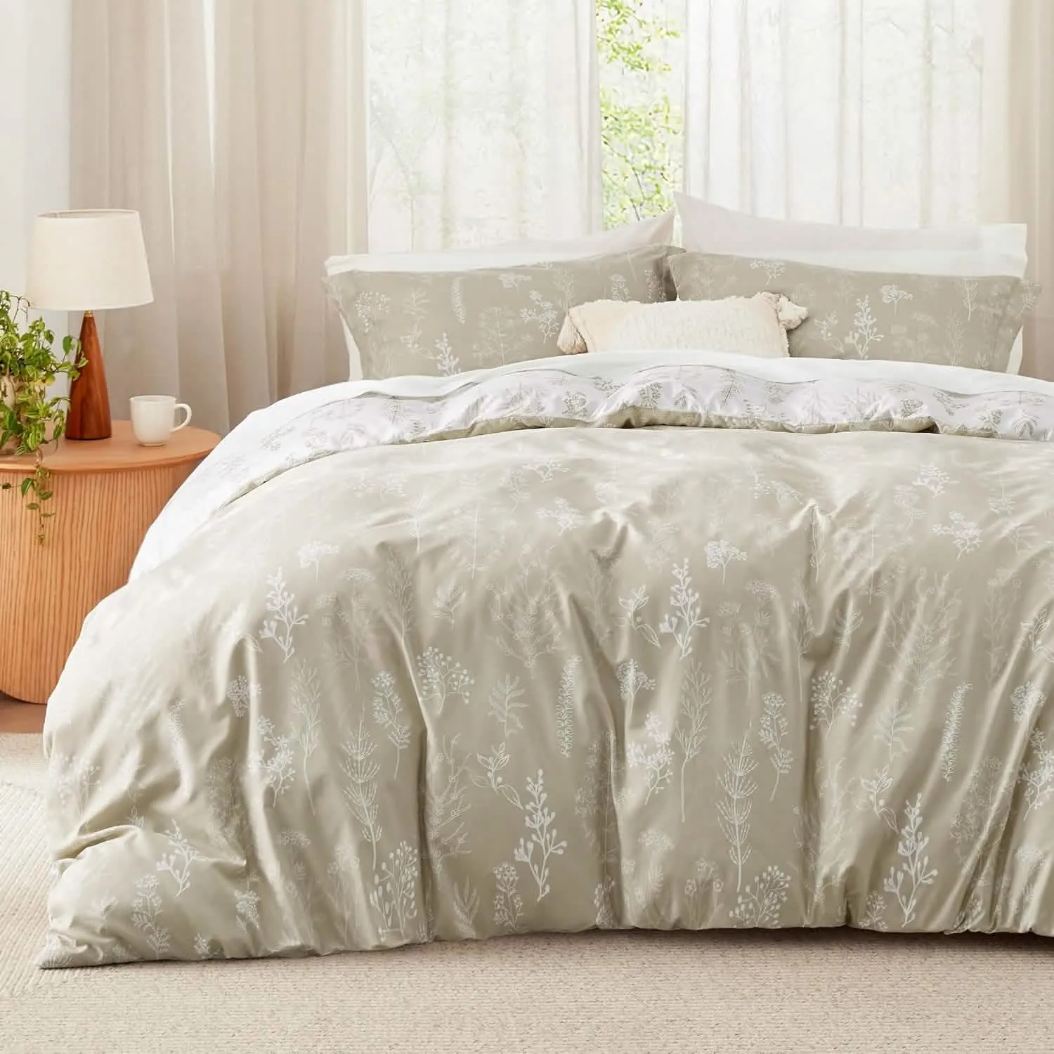 Reversible Floral Print Comforter Set-2