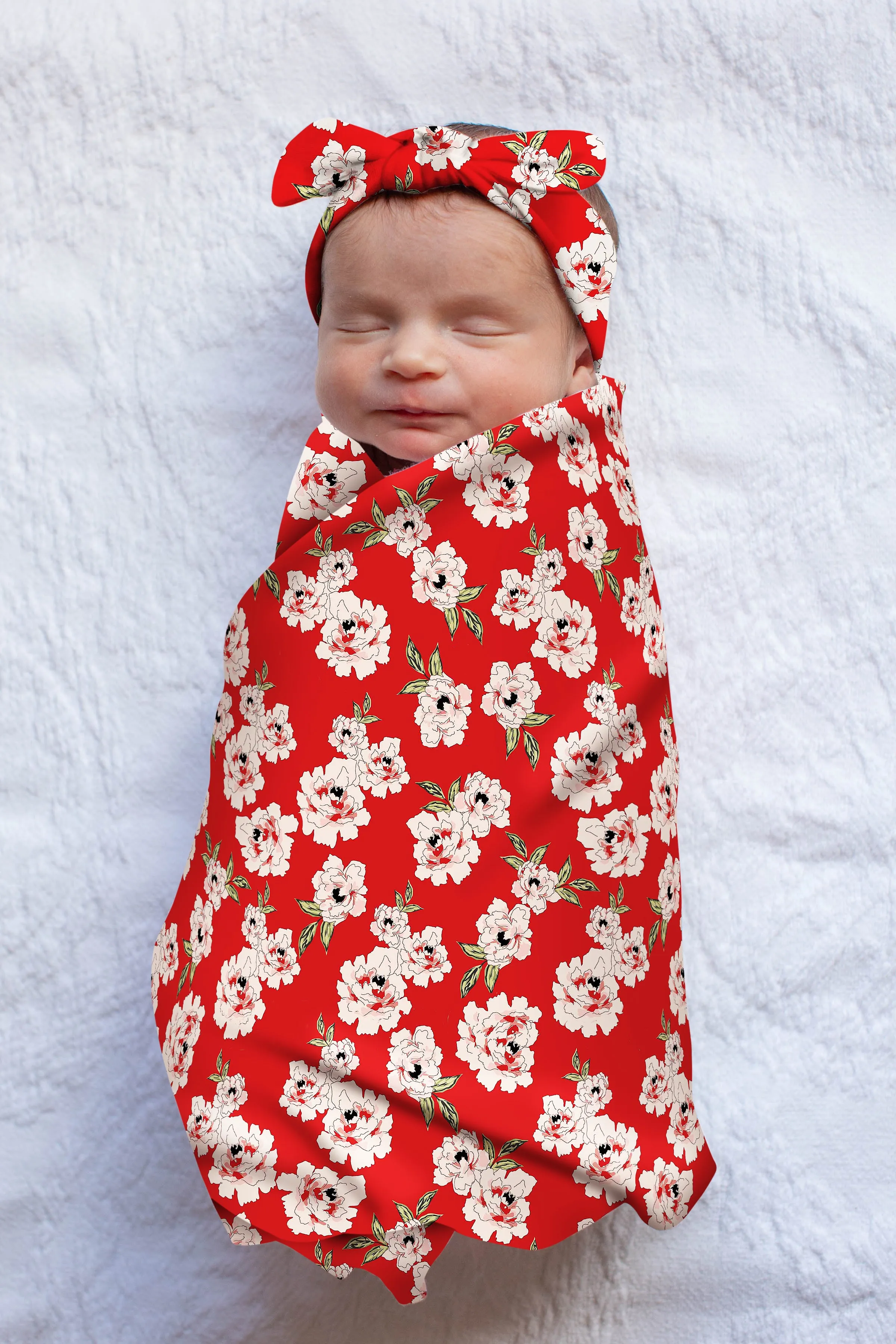 Sadie Swaddle Blanket & Matching Newborn Headband Set