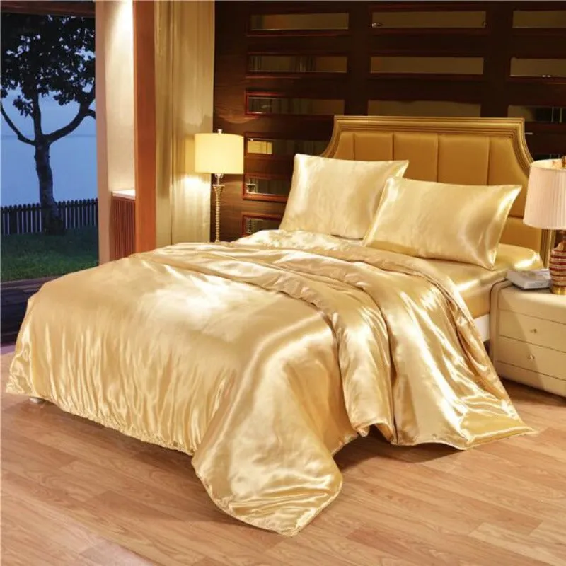 Satin Silk 3 pcs Duvet Cover Set