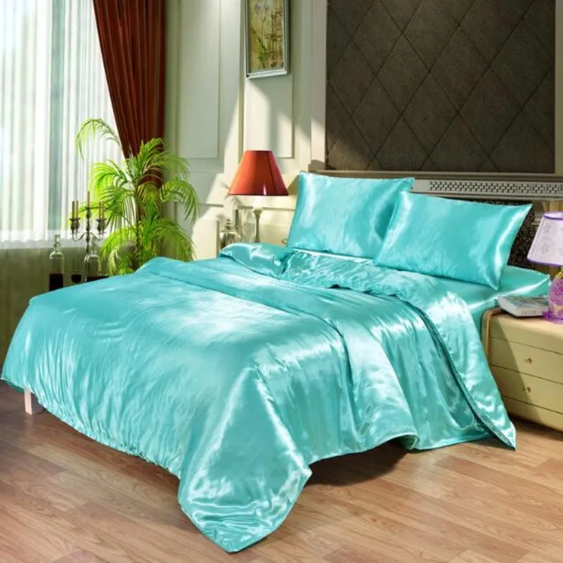 Satin Silk 3 pcs Duvet Cover Set