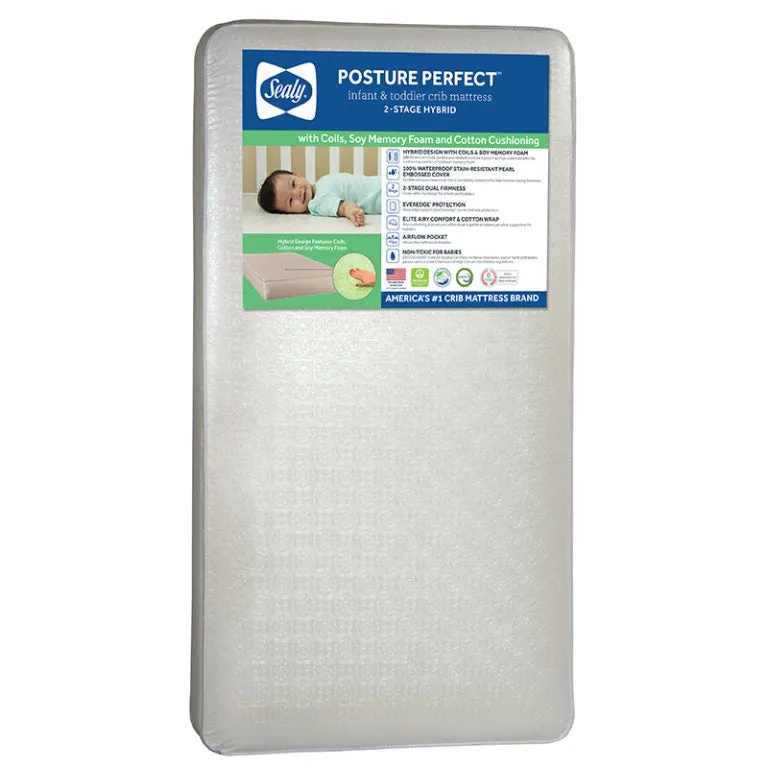 Sealy Posture Perfect 2-Stage Hybrid Crib and Toddler Mattress