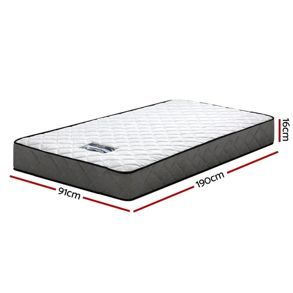 Single Package | Pavo House Shaped Wooden Floor Bed Frame White, Alzbeta Mattress (Medium firm) & Waterproof Bamboo Mattress Protector